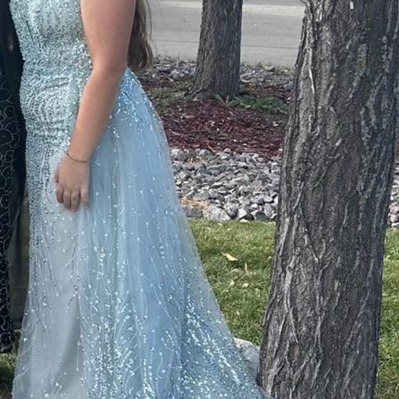 Blue dress with over skirt - Picture 2 of 2